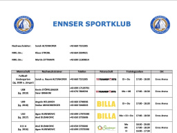 Trainingszeiten H26-SK Enns